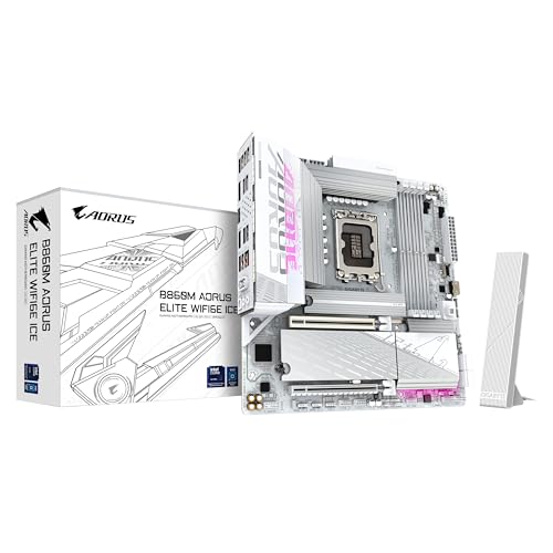 GIGABYTE B860M AORUS Elite WF6E Ice Mainboard - Intel Core Ultra CPUs, 12+1+2+1 Phasen VRM, bis zu 9200MHz DDR5, 1xPCIe 5.0 + 2xPCIe 4.0 M.2, 2,5 GbE LAN, WiFi 6E, USB 4 GIGABYTE B860M AORUS Elite WF6E Ice Mainboard - Intel Core Ultra CPUs, 12+1+2+1 Phasen VRM, bis zu 9200MHz DDR5, 1xPCIe 5.0 + 2xPCIe 4.0 M.2, 2,5 GbE LAN, WiFi 6E, USB 4 von Gigabyte