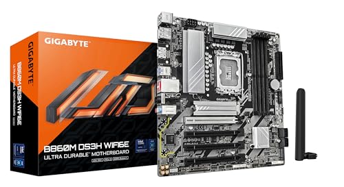 GIGABYTE B860M DS3H WIFI6E Mainboard - Intel Core Ultra CPUs, 5+1+2+1 Phasen VRM, bis zu 9066MHz DDR5, 1xPCIe 5.0 + 1xPCIe 4.0 M.2, 2,5 GbE LAN, WiFi 6E, USB 3.2 Gen 2 GIGABYTE B860M DS3H WIFI6E Mainboard - Intel Core Ultra CPUs, 5+1+2+1 Phasen VRM, bis zu 9066MHz DDR5, 1xPCIe 5.0 + 1xPCIe 4.0 M.2, 2,5 GbE LAN, WiFi 6E, USB 3.2 Gen 2 von Gigabyte