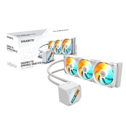 GIGABYTE Gaming 360 Ice Flüssigkeitskühler für CPU - 3x120 mm ARGB-Lüfter, Schiebe-Verriegelungsmechanismus, Daisy-Chain, Kompatibel mit Intel LGA 1851 und AMD AM5 von Gigabyte