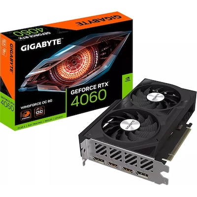 GIGABYTE GeForce RTX 4060 WindForce OC 8GB GDDR6 Gaming Grafikkarte 2xHDMI 2xDP von Gigabyte