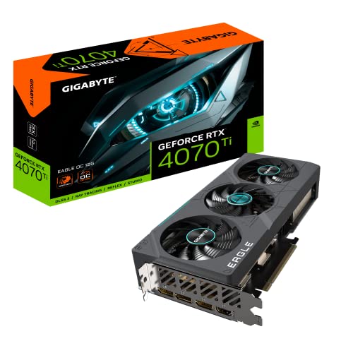 GIGABYTE GeForce RTX 4070 TI EAGLE OC 12GB Graphics Card - 12GB DDRX6 21Gbps 192bit, PCI-E 4.0, 3 x DisplayPort 1.4, HDMI 2.1a, NVIDIA DLSS 3, Supports 4K, Ada Lovelace Arch, GV-N407TEAGLE OC-12GD V2 von Gigabyte