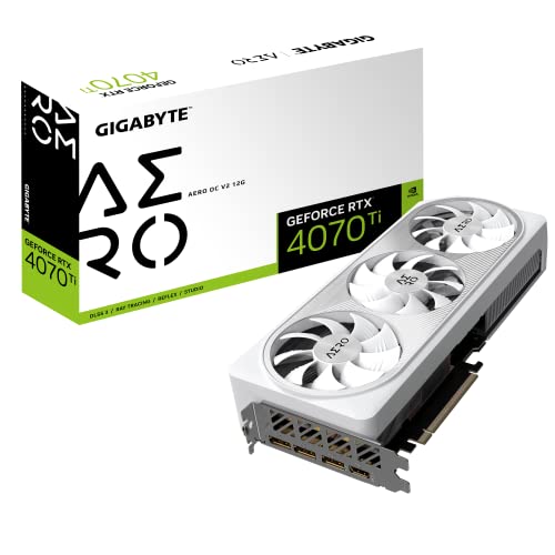 GIGABYTE GeForce RTX 4070 Ti AERO OC 12GB Graphics Card - 12GB DDRX6 21Gbps 192bit, PCI-E 4.0, Core 2640Mhz, DisplayPort 1.4, HDMI 2.1a, NVIDIA DLSS 3, GV-N407TAERO OCV2-12GD von Gigabyte