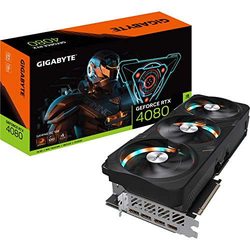 GIGABYTE GeForce RTX 4080 GAMING OC 16GB Graphics Card - 16GB DDR6X, 192bit, PCI-E 4.0, Core 2535Mhz, RGB, Anti-sag bracket, DP 1.4, HDMI 2.1a, NVIDIA DLSS 3, GV-N4080GAMING OC-16GD von Gigabyte