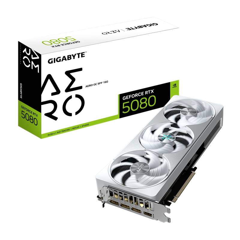 GIGABYTE GeForce RTX 5080 Aero OC SFF 16G B-Ware - 16GB GDDR7, 2x HDMI, 3x DP von Gigabyte