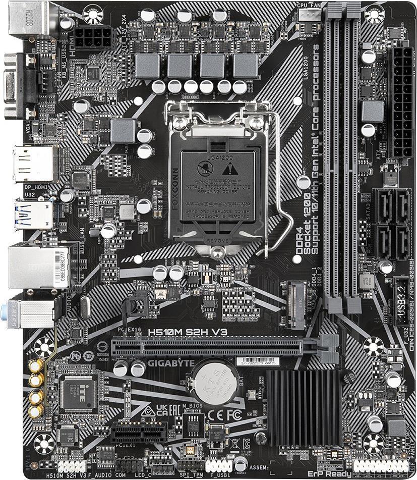 GIGABYTE H510M S2H V3 LGA1200 mATX MB 2xDDR4 4xSATA 1xM.2 (H510M S2H V3) von Gigabyte