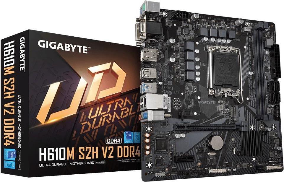 GIGABYTE H610M S2H V2 DDR4 LGA1700 mATX MB 2xDDR4 4xSATA 1xM.2 (H610M S2H V2 DDR4) von Gigabyte