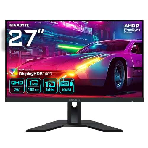 GIGABYTE M27Q 27 inch, KVM, Gaming Monitor QHD (2560 x 1440) 170 Hz, Black von Gigabyte