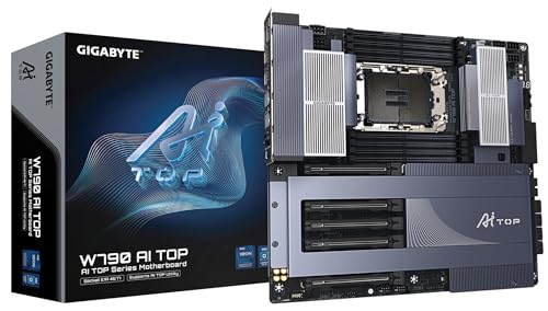 GIGABYTE W790 AI TOP Mainboard - Intel Xeon CPUs, 16+2+2 Phasen VRM, bis zu 5600 MHz DDR5 (OC), 4xPCIe 5.0 + 2xPCIe 4.0 M.2, Wi-Fi 7, 10 GbE LAN, Thunderbolt 4 von Gigabyte