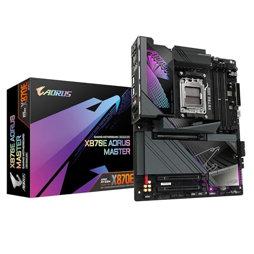 GIGABYTE X870E AORUS Master-Mainboard - Unterstützt AMD Ryzen 9000 CPUs, 16+2+2 Phasen Digital-VRM, bis zu 8600MHz DDR5 (OC), 3xPCIe 5.0, Wi-Fi 7, 5GbE LAN, USB 4 von Gigabyte