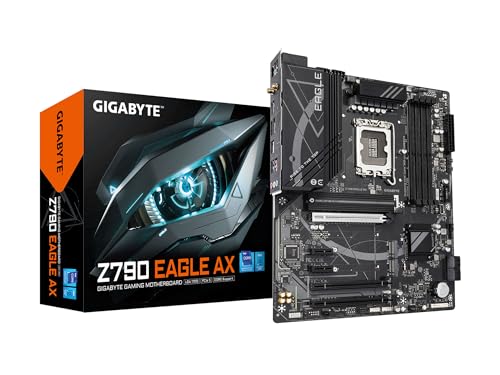 GIGABYTE Z790 Eagle AX LGA 1700 Intel Z790 ATX Motherboard mit DDR5, M.2, PCIe 5.0, USB 3.2 Gen2X2 Type-C, Intel Wi-Fi 6E, 2.5GbE LAN, Q-Flash Plus, EZ-Latch von Gigabyte