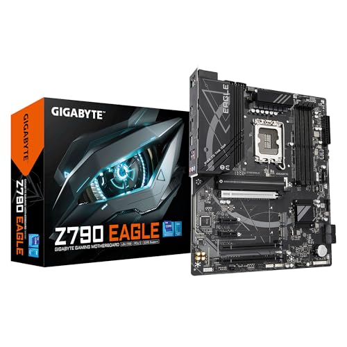 GIGABYTE Z790 Eagle Motherboard - Unterstützt Intel Core CPUs der 14. Generation, 12+1+1 Phasen VRM, bis zu 7600 MHz DDR5 (OC), 3xPCIe 4.0 M.2, 2,5GbE LAN, USB 3.2 Gen 2 von Gigabyte