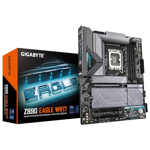 GIGABYTE Z890 Eagle WIFI7 Motherboard - Unterstützt Intel Core Ultra (Serie 2) CPUs, 14+1+2 Phasen VRM, bis zu 8800MHz DDR5 (OC), 1xPCIe 5.0 + 3xPCIe 4.0, Wi-Fi 7, 2.5GbE LAN, Thunderbolt 4 von Gigabyte
