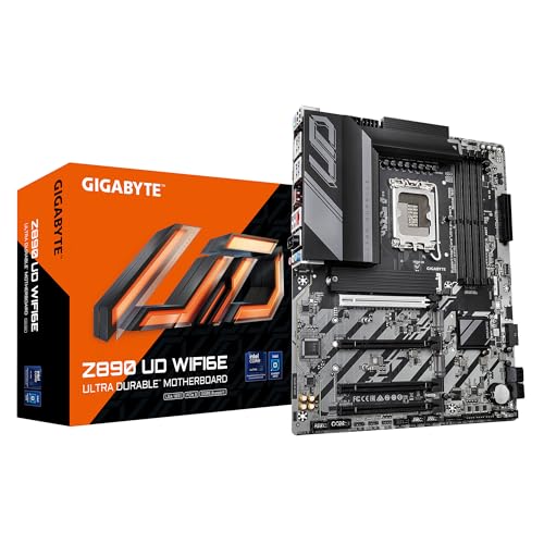 GIGABYTE Z890 UD WIFI6E Motherboard - Unterstützt Intel Core Ultra (Serie 2) CPUs, 12+1+2 Phasen VRM, bis zu 8800MHz DDR5 (OC), 1xPCIe 5.0 + 2xPCIe 4.0, Wi-Fi 6E, 2.5GbE LAN, Thunderbolt 4 von Gigabyte