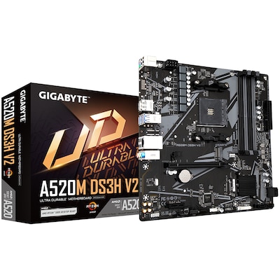 Gigabyte A520M DS3H V2 mATX Mainboard Sockel AM4 HDMI/DP/M.2/SATA von Gigabyte