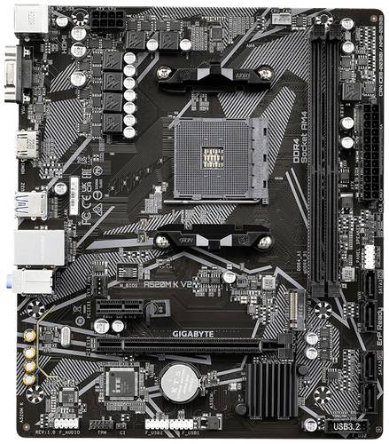 Gigabyte A520M K V2 Mainboard Sockel (PC) AMD AM4 Formfaktor (Details) Micro-ATX Mainboard-Chipsatz von Gigabyte