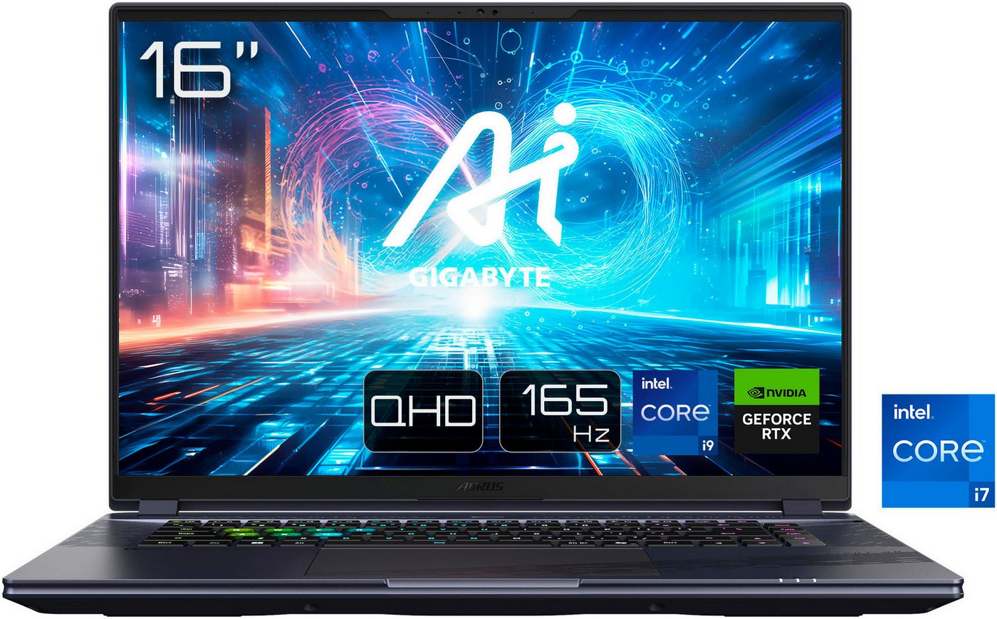 Gigabyte AORUS 16X 9KG-43DEC54SH Gaming-Notebook (40,64 cm/16 Zoll, Intel Core i7 13650HX, GeForce® RTX 4060, 1000 GB SSD) von Gigabyte
