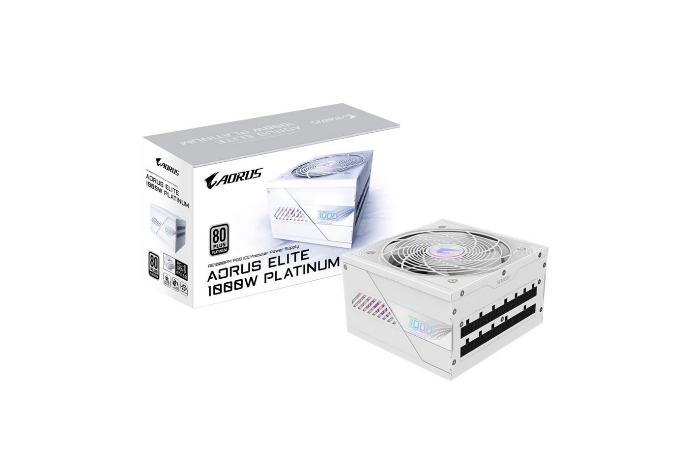 Gigabyte AORUS ELITE P1000W ICE Netzteil - PCIe 5.0, 80 PLUS Platinum, Vollmodu Netzteil Gigabyte AORUS ELITE P1000W ICE Netzteil - PCIe 5.0, 80 PLUS Platinum, Vollmodu Netzteil von Gigabyte