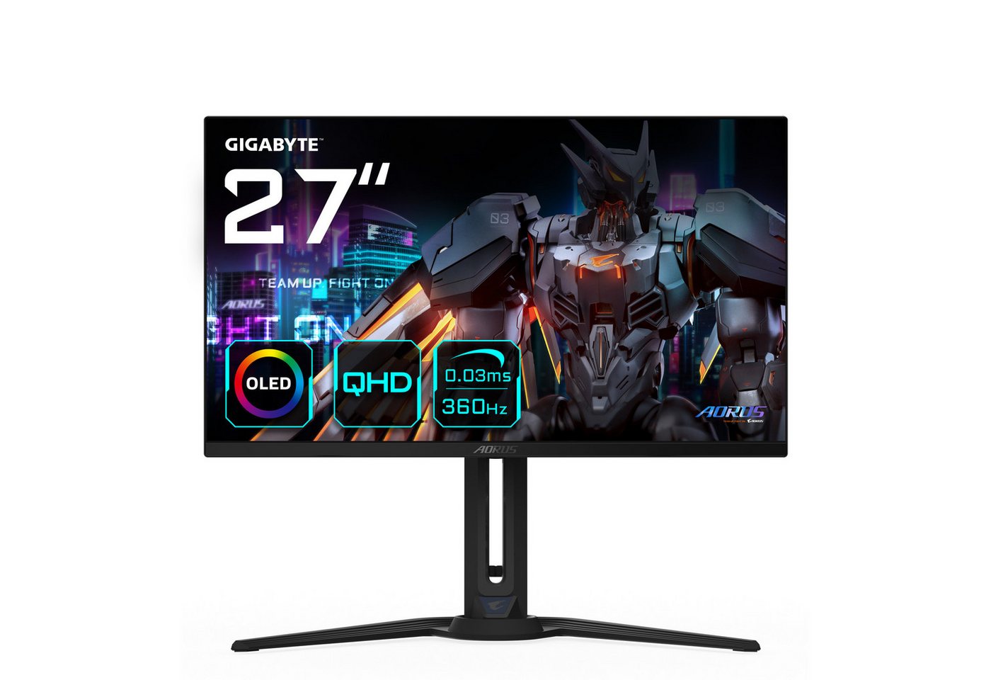 Gigabyte AORUS FO27Q3 Gaming-Monitor (67,8 cm/27 ", 2560 x 1440 px, QHD, 0,03 ms Reaktionszeit, 360 Hz, OLED) von Gigabyte