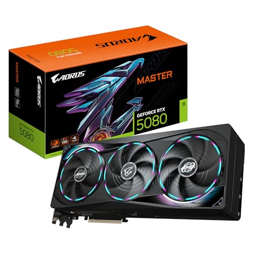 Gigabyte AORUS GeForce RTX 5080 Master 16G Grafikkarte - 16GB GDDR7, 256 Bit, PCI-E 5.0, 2805MHz Core Clock, 3 x DisplayPort, 1 x HDMI, GV-N5080AORUS M-16GD Gigabyte AORUS GeForce RTX 5080 Master 16G Grafikkarte - 16GB GDDR7, 256 Bit, PCI-E 5.0, 2805MHz Core Clock, 3 x DisplayPort, 1 x HDMI, GV-N5080AORUS M-16GD von Gigabyte