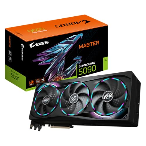 Gigabyte AORUS GeForce RTX 5090 Master 32G Grafikkarte - 32 GB GDDR7, 512 Bit, PCI-E 5.0, 2655MHz Kernfrequenz, 3 x DP 2.1a, 1 x HDMI 2.1b, GV-N5090AORUS M-32GD von Gigabyte