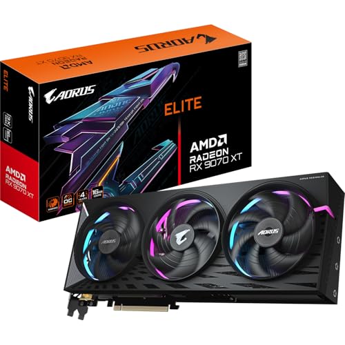 Gigabyte AORUS Radeon RX 9070 XT Elite 16G Grafikkarte - 16 GB GDDR6, 256 Bit, PCI-E 5.0, 3100 MHz Kernfrequenz, 2 x DisplayPort, 2 x HDMI, GV-R9070XTAORUS E-16GD von Gigabyte