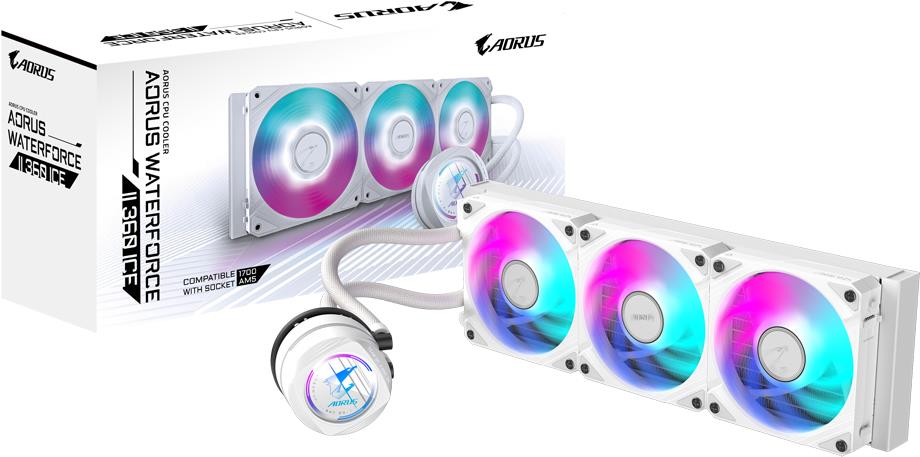 Gigabyte AORUS WATERFORCE II 360 ICE Prozessor All-in-One-Flüssigkeitskühler 12 cm Weiß (GP-AORUS WATERFORCE II 360I G2) von Gigabyte