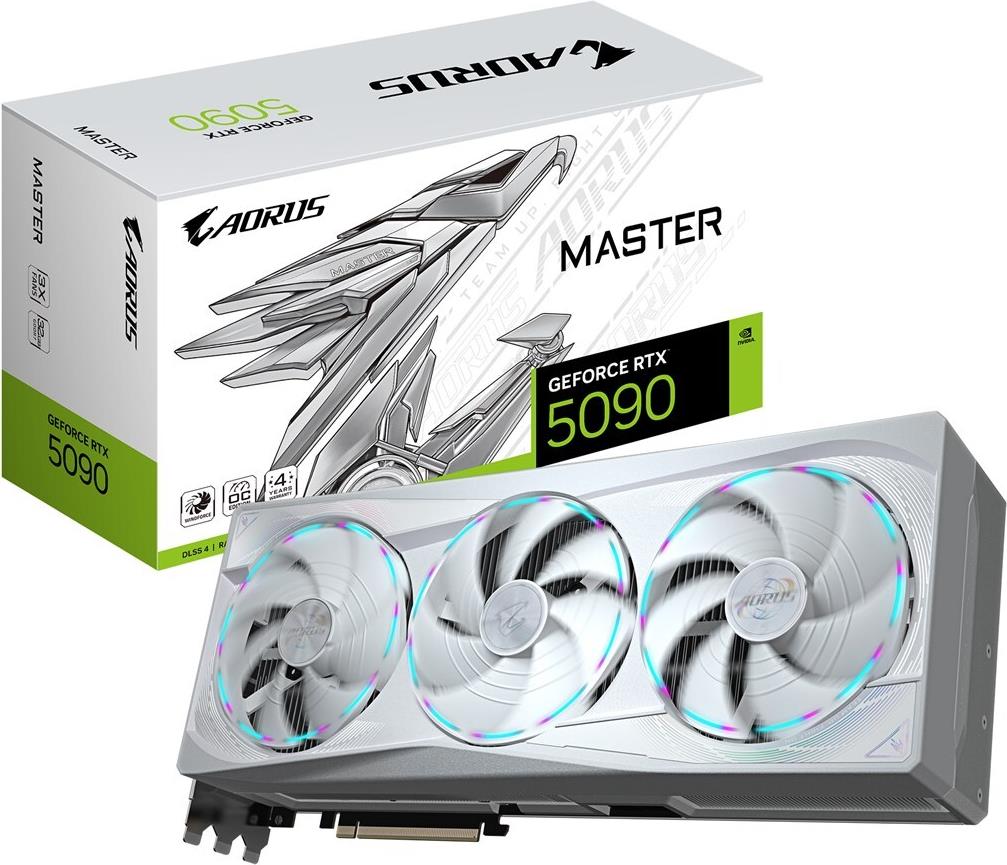 Gigabyte Aorus GeForce RTX 5090 Master Ice 32GB - Grafikkarte - PCI-Express (GV-N5090AORUSM ICE-32GD) von Gigabyte