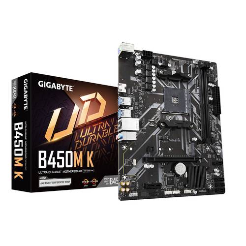 Gigabyte B450M K (rev. 1.0) Mainboard Sockel (PC) AMD AM4 Formfaktor (Details) Micro-ATX Mainboard-C von Gigabyte