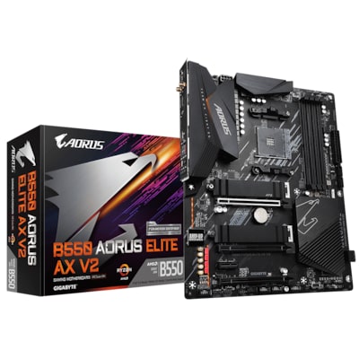 Gigabyte B550 AORUS ELITE AX V2 ATX Mainboard Sockel AM4 M.2/HDMI/DP/USB3.2 von Gigabyte