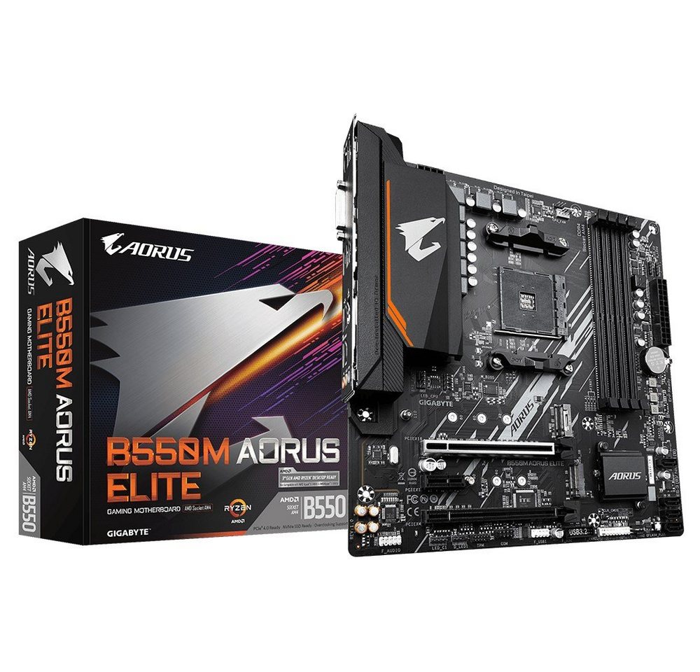 Gigabyte B550M AORUS ELITE B550M AORUS ELITE Socket AM4 micro ATX AMD B550 Mainboard Gigabyte B550M AORUS ELITE B550M AORUS ELITE Socket AM4 micro ATX AMD B550 Mainboard von Gigabyte