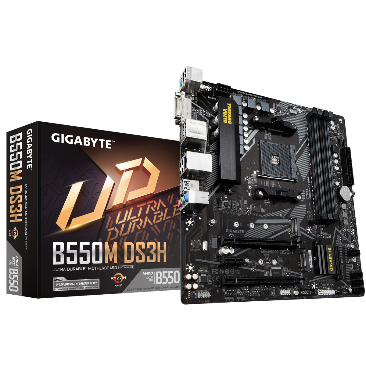 Gigabyte B550M DS3H Mainboard Sockel AM4 von Gigabyte