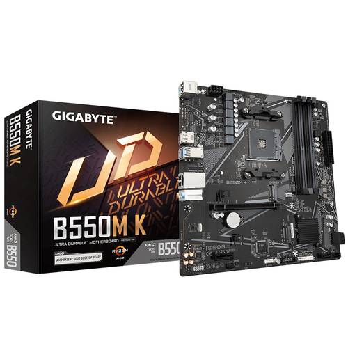 Gigabyte B550M K 1.0 Mainboard Sockel (PC) AMD AM4 Formfaktor (Details) Micro-ATX Mainboard-Chipsatz von Gigabyte