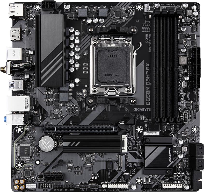 Gigabyte B650M D3HP AX - AMD - Buchse AM5 - AMD Ryzen 5 7th gen - AMD Ryzen 7 7th Gen - AMD Ryzen 9 7th Gen - Buchse AM5 - DDR5-SDRAM - 192 GB (B650M D3HP AX) von Gigabyte