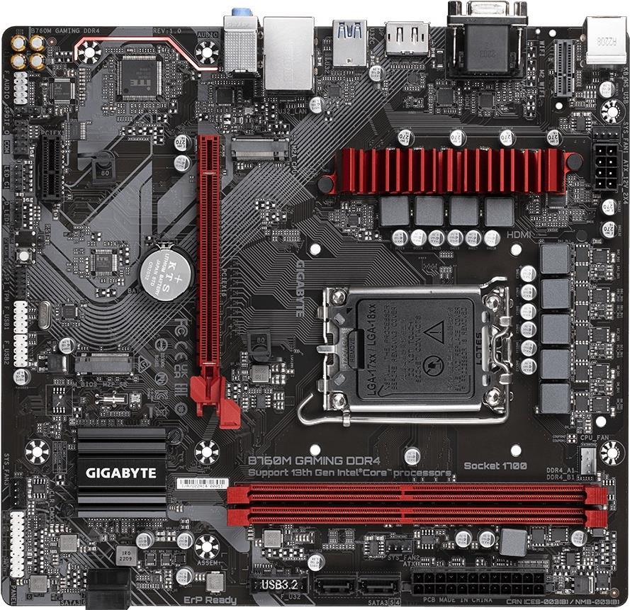 Gigabyte B760M GAMING DDR4 - Intel - LGA 1700 - Intel® Celeron® - Intel® Core i3 - Intel® Core i5 - Intel® Core i7 - Intel® Core i9,... - LGA 1700 - DDR4-SDRAM - 64 GB (B760M GAMING DDR4) von Gigabyte