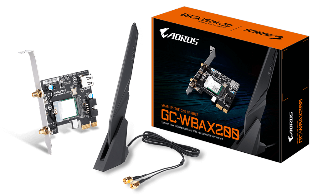Gigabyte GC-WBAX200 - Netzwerkadapter - PCIe - 802,11a, 802,11b/g/n, 802,11ac Wave 2, Bluetooth 5,0, 802,11ax (GC-WBAX200) von Gigabyte