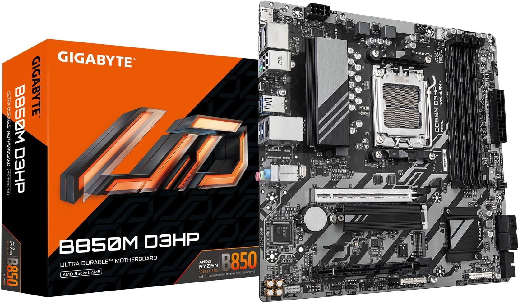 Gigabyte GIGA B850M D3HP AM5/DDR5/µATX - Mainboard - AMD Sockel AM5 (Ryzen Zen4) (B850M D3HP) von Gigabyte