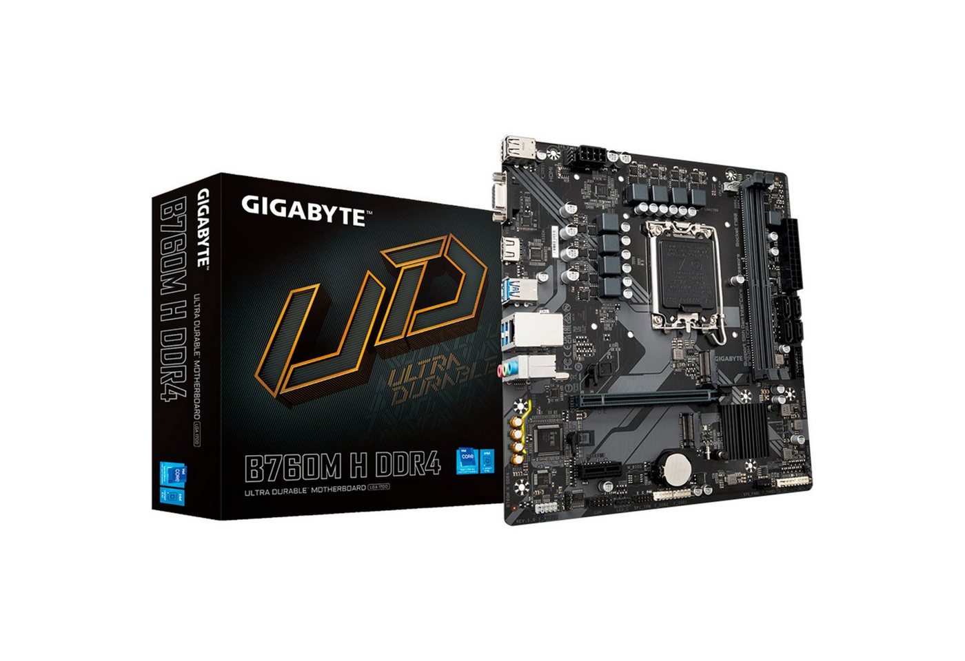 Gigabyte GIGABYTE B760M H DDR4, Mainboard Mainboard Gigabyte GIGABYTE B760M H DDR4, Mainboard Mainboard von Gigabyte