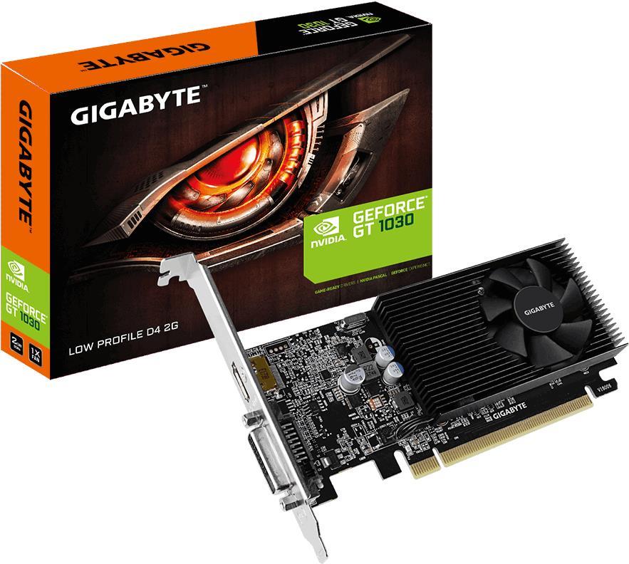 Gigabyte GT 1030 Low Profile D4 2G - Grafikkarten - GF GT 1030 - 2 GB DDR4 - PCIe 3.0 Low-Profile - DVI, HDMI von Gigabyte