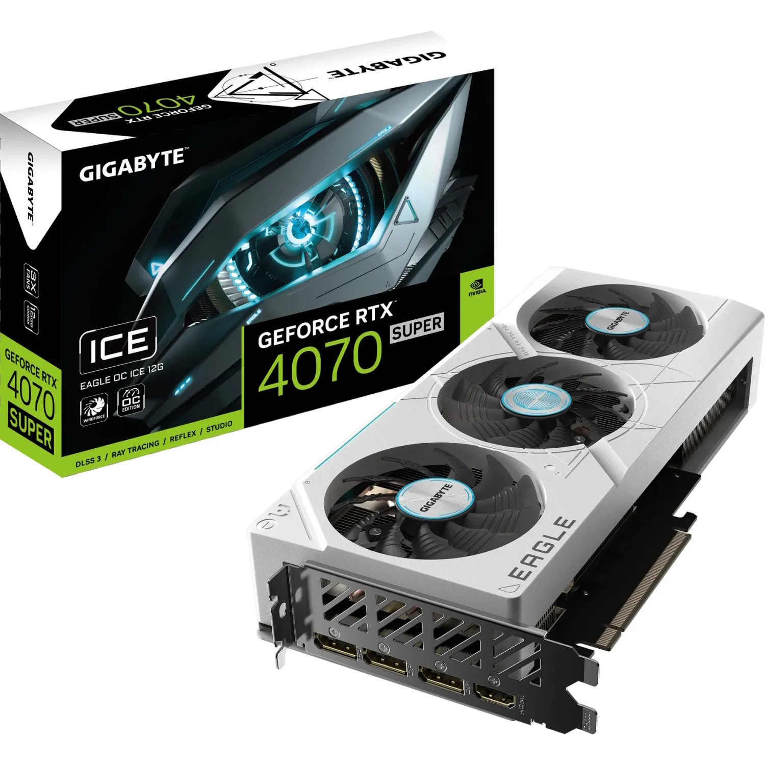 Gigabyte GeForce RTX 4070 SUPER EAGLE OC ICE 12GB - 12GB GDDR6X, 1x HDMI, 3x DP von Gigabyte