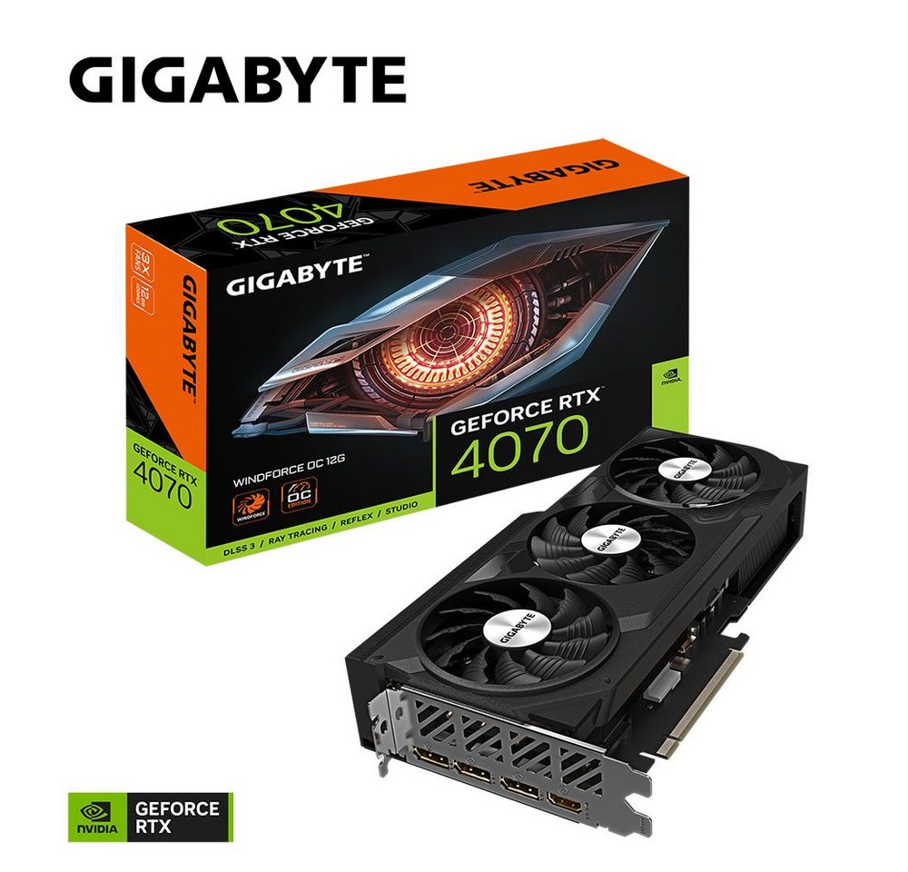 Gigabyte GeForce RTX 4070 Windforce 2X OC 12G Grafikkarte (12 GB) von Gigabyte