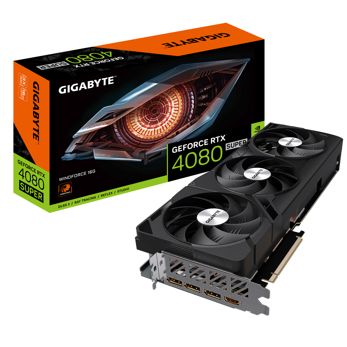 Gigabyte GeForce RTX 4080 SUPER 16GB Windforce V2 - 16GB GDDR6X, 1x HDMI, 3x DP von Gigabyte