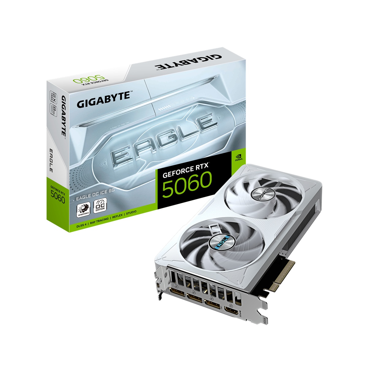 Gigabyte GeForce RTX 5060 8GB EAGLE OC ICE Grafikkarte - 8GB GDDR7, HDMI, 3x DP von Gigabyte