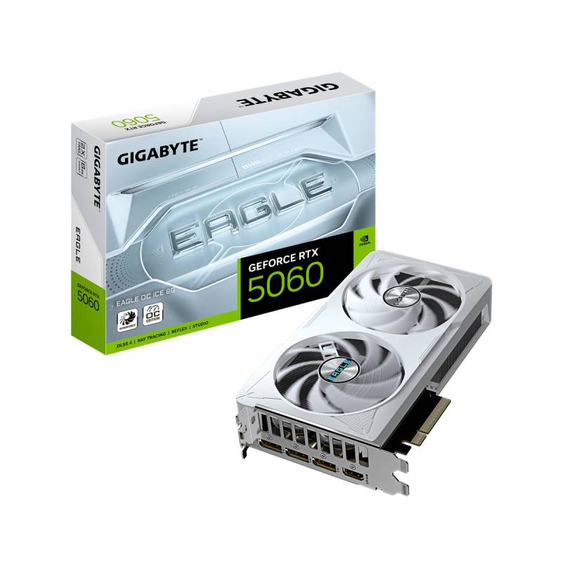 Gigabyte GeForce RTX 5060 8GB EAGLE OC ICE Grafikkarte - 8GB GDDR7, HDMI, 3x DP von Gigabyte