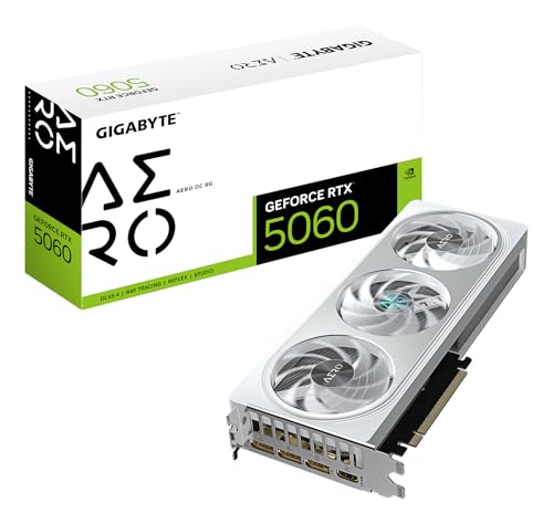 Gigabyte GeForce RTX 5060 AERO OC 8G Grafikkarte - 8GB GDDR7, 128bit, PCI-E 5.0, 2595 MHz Kerntakt, 3 x DisplayPort, 1 x HDMI, GV-N5060AERO OC-8GD von Gigabyte