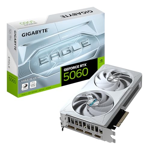 Gigabyte GeForce RTX 5060 Eagle OC Ice 8G Grafikkarte - 8GB GDDR7, 128bit, PCI-E 5.0, 2550 MHz Kerntakt, 3 x DisplayPort, 1 x HDMI, GV-N5060EAGLEOC ICE-8GD Gigabyte GeForce RTX 5060 Eagle OC Ice 8G Grafikkarte - 8GB GDDR7, 128bit, PCI-E 5.0, 2550 MHz Kerntakt, 3 x DisplayPort, 1 x HDMI, GV-N5060EAGLEOC ICE-8GD von Gigabyte