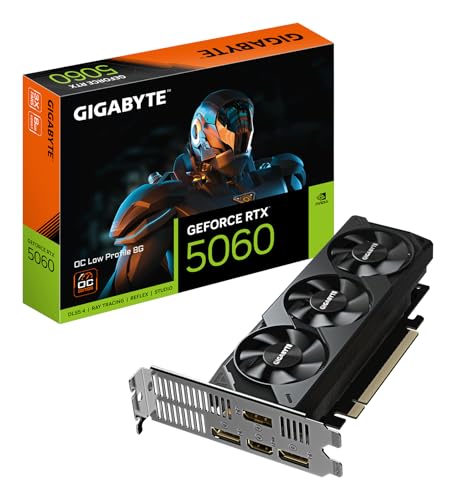 Gigabyte GeForce RTX 5060 OC Low Profile 8G Grafikkarte - 8GB GDDR7, 128bit, PCI-E 5.0, 2512 MHz Kerntakt, 3 x DisplayPort, 1 x HDMI, GV-N5060OC-8GL Gigabyte GeForce RTX 5060 OC Low Profile 8G Grafikkarte - 8GB GDDR7, 128bit, PCI-E 5.0, 2512 MHz Kerntakt, 3 x DisplayPort, 1 x HDMI, GV-N5060OC-8GL von Gigabyte