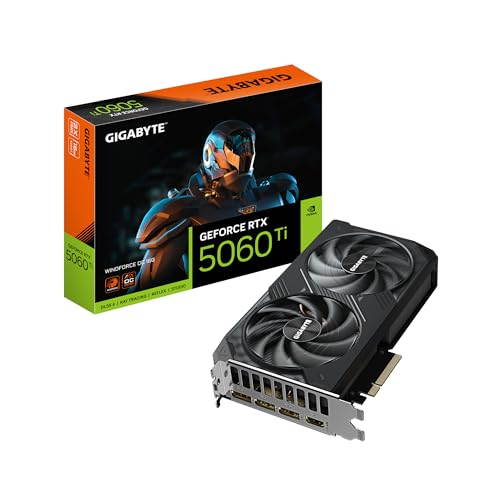Gigabyte GeForce RTX 5060 Ti WINDFORCE OC 16G Grafikkarte – 16 GB GDDR7, 128 Bit, PCI-E 5.0, 2587 MHz Kernfrequenz, 3 x DisplayPort, 1 x HDMI, GV-N506TWF2OC-16GD Gigabyte GeForce RTX 5060 Ti WINDFORCE OC 16G Grafikkarte – 16 GB GDDR7, 128 Bit, PCI-E 5.0, 2587 MHz Kernfrequenz, 3 x DisplayPort, 1 x HDMI, GV-N506TWF2OC-16GD von Gigabyte