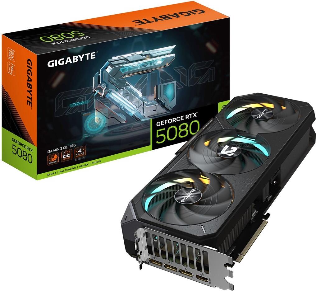 Gigabyte GeForce RTX 5080 Gaming OC 16G, 16384 MB GDDR7 (GV-N5080GAMING OC-16GD) von Gigabyte