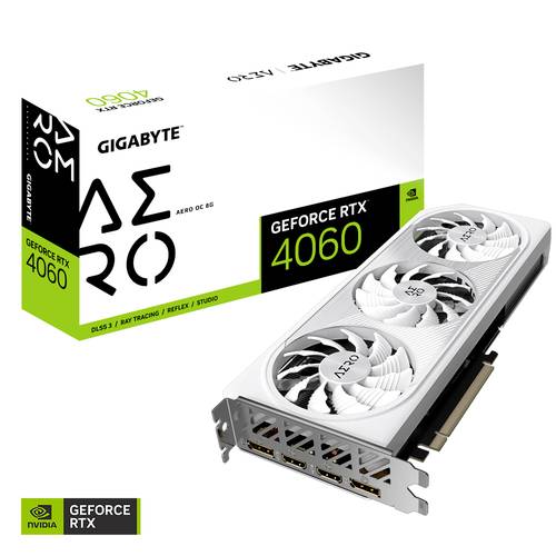 Gigabyte Grafikkarte Nvidia GeForce RTX 4060 Aero 8GB GDDR6-SDRAM PCIe x16 DisplayPort, HDMI® Über von Gigabyte