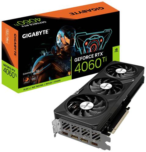 Gigabyte Grafikkarte Nvidia GeForce RTX 4060 Ti Gaming Overclocked 16GB GDDR6-RAM PCIe x16 PCIe, HDM von Gigabyte